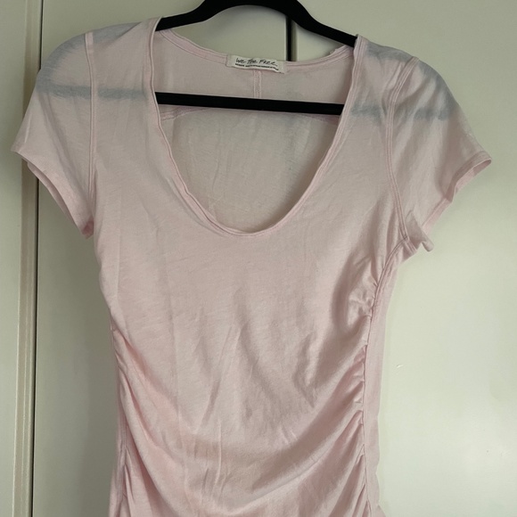 Free People - We the People Sonnet T-shirt Tee Chiffon Cake Pale Pink MED - Picture 1 of 8